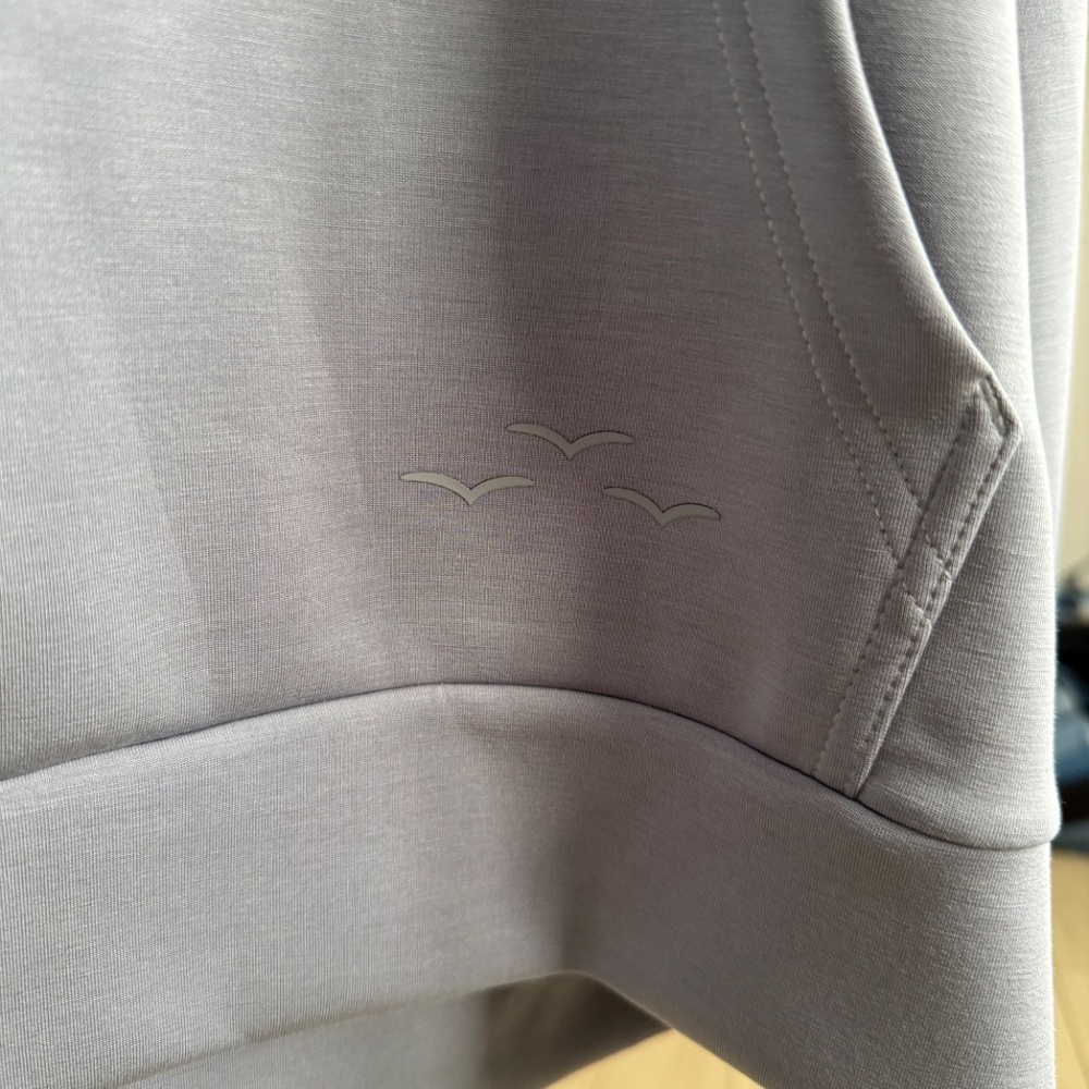 LazyPants | Luxe Sueded Double Knit Hoodie | Dusty Blue | Size L - Picture 5 of 9